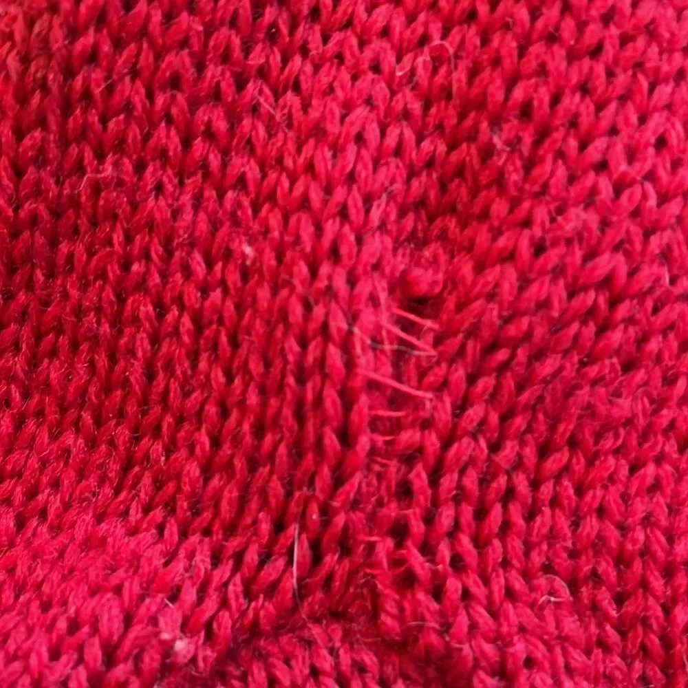 Vtg red, white & blue knit wool yarn‎ unisex winter pants with stirrups